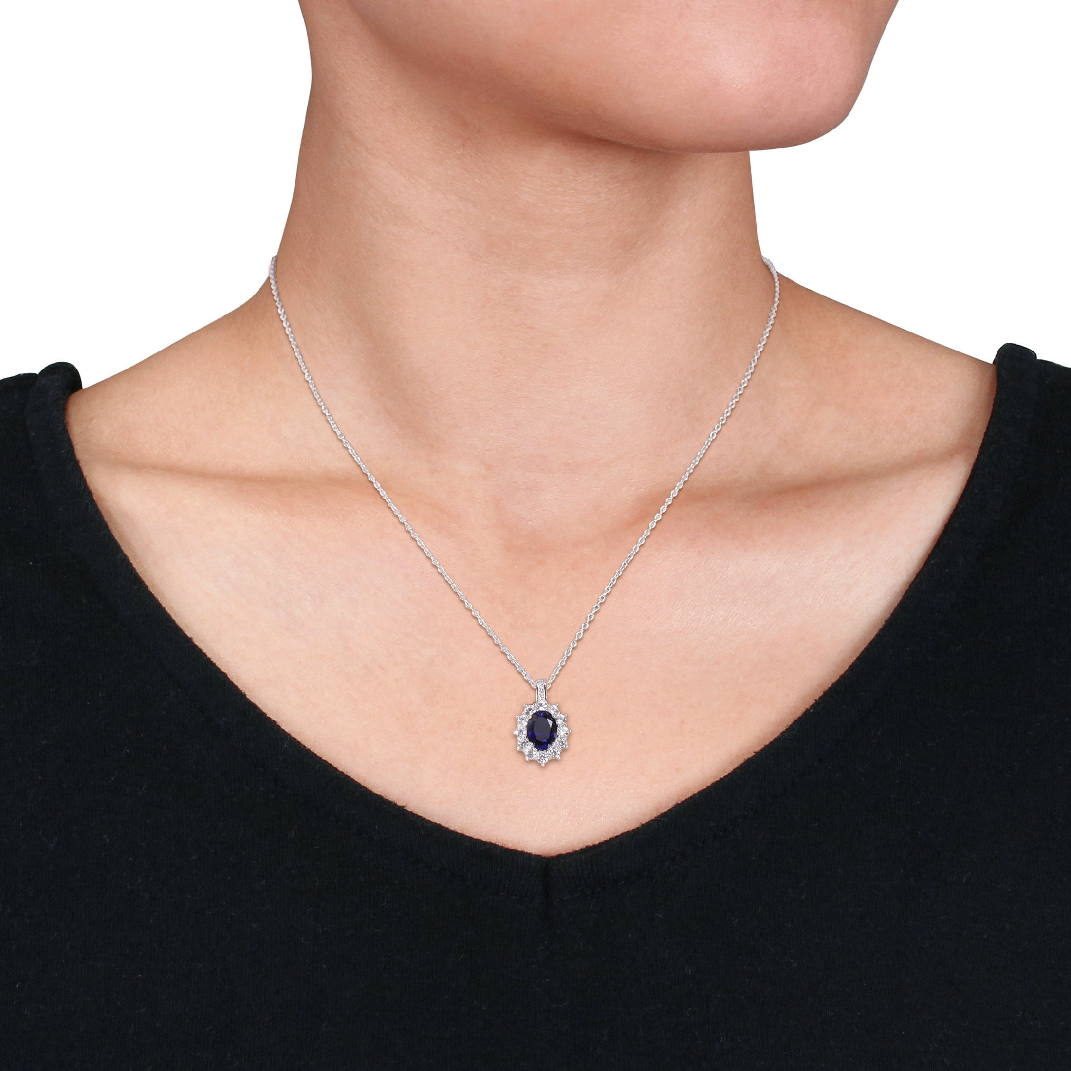 Everly Women's Created Sapphire Sterling Silver Jewelry Set