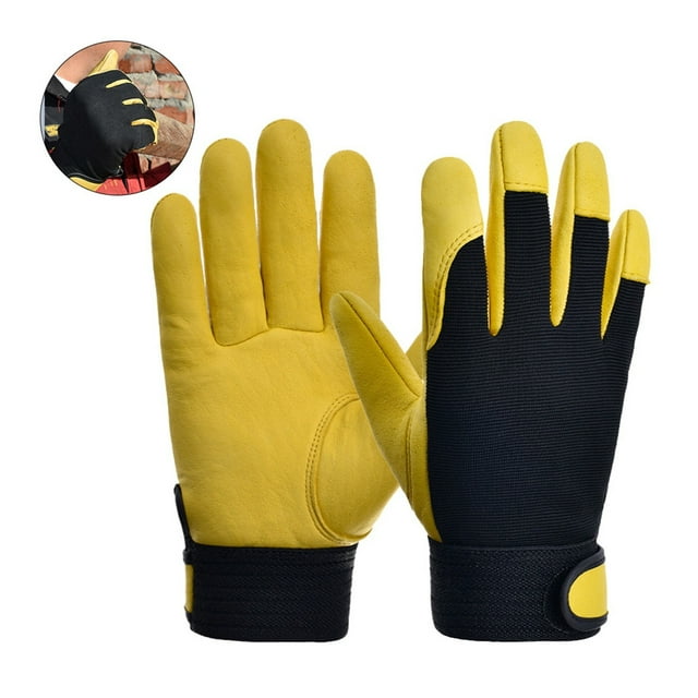 Gants de Travail en Cuir Sécurité Protection du Travail Travailleurs de Jardin Soudure Résistant à l'Usure
