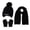 Black, variant on Boys Girls Hat Muffler Gloves 3 Piece Set Fall Winter Fleece Warm Knit Outwear for Kids