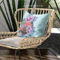 thumbnail image 3 of Flamingo with Flower Indoor/Outdoor Pillow with Removable Cover in Blue Purple Brown26x26, 3 of 5