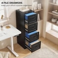 thumbnail image 4 of HOMCOM 4 Drawer File Cabinet with Lock, Vertical Filing Cabinet, Black, 4 of 10