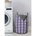 thumbnail image 3 of Geometric Laundry Bag, Abstract Shapes Rhombus Rectangles in Vivid Color Scheme Zigzags, Hamper Basket with Handles Drawstring Closure for Laundromats, 13" x 19", Dark Purple Lavender, by Ambesonne, 3 of 4
