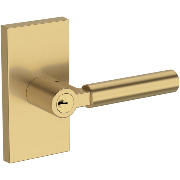 Baldwin En.Lkf.R.Cfr Lake Forest Single Cylinder Keyed Entry Door Lever Set - Brass