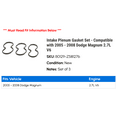 thumbnail image 2 of Intake Plenum Gasket Set - Compatible with 2005 - 2008 Dodge Magnum 2.7L V6 2006 2007, 2 of 2