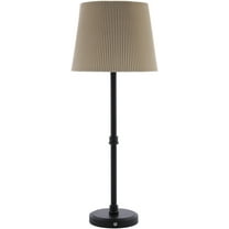 Livabliss Parcey Modern Buffet Table Lamp, 21-inch, Black with Grass Green Shade