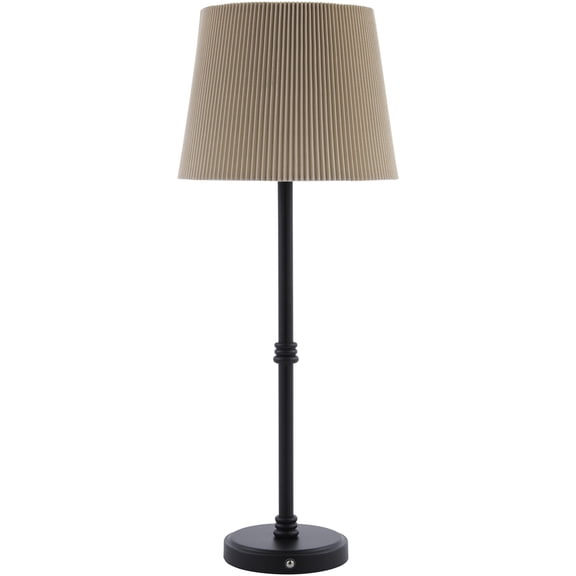 Livabliss Parcey Modern Buffet Table Lamp, 21-inch, Black with Grass Green Shade