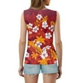 thumbnail image 4 of GIPQJK Tank Tops for Women V Neck Hawaiian Beach Vacation Sleeveless Shirts Casual Loose Fit Fashion Cute Clothes,Red 3XL, 4 of 4