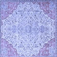 thumbnail image 1 of Ahgly Company Machine Washable Indoor Square Persian Blue Traditional Area Rugs, 7' Square, 1 of 4