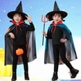 thumbnail image 4 of Toddler Kids Boys Girls Halloween Cape with Witch Hat and Skull Print for Festive Holiday Party Dress Up Outerwear Poncho One Size, 4 of 4