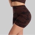 thumbnail image 7 of VBVC Women's High Waist Tie-Dye Ribbed Shorts,Ladies Stretchy Fashion Women's Shorts,Summer Comfy Activewear Shorts For Women,Coffee,S-XL, 7 of 7