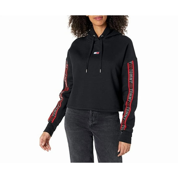 Tommy Hilfiger Crop Boyfriend Womens Active Hoodies Size L, Color: Red/White