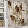thumbnail image 6 of Creowell Pine Cone Printed Shower Curtain 100% Polyester Fabric Bathroom Decoration Home Bathtubs Curtain with Hooks 60x72, 6 of 7