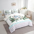 thumbnail image 3 of Feelyou Funny Gnome Bedding Comforter Set 7pcs, Rustic Plaid Geometric King Bedding Sets, Christmas Snowflake Reversible Bed Sheets, Lightweight Room Decor, 3 of 7