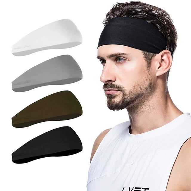 Harhinhe Diadema deportiva para hombres Banda para el sudor Deportes Elástico Absorción de humedad Banda para el cabello universal que absorbe el sudor para hombres y mujeres