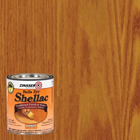 4 Pack, Amber, Zinsser Bulls Eye Shellac Flat - 704H, Quart