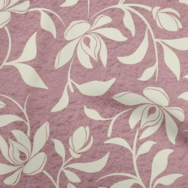 oneOone Rayon Mauve Fabric Floral Magnolia With Texture Fabric For Sewing Printed Craft Fabric By The Yard 56 Inch Wide