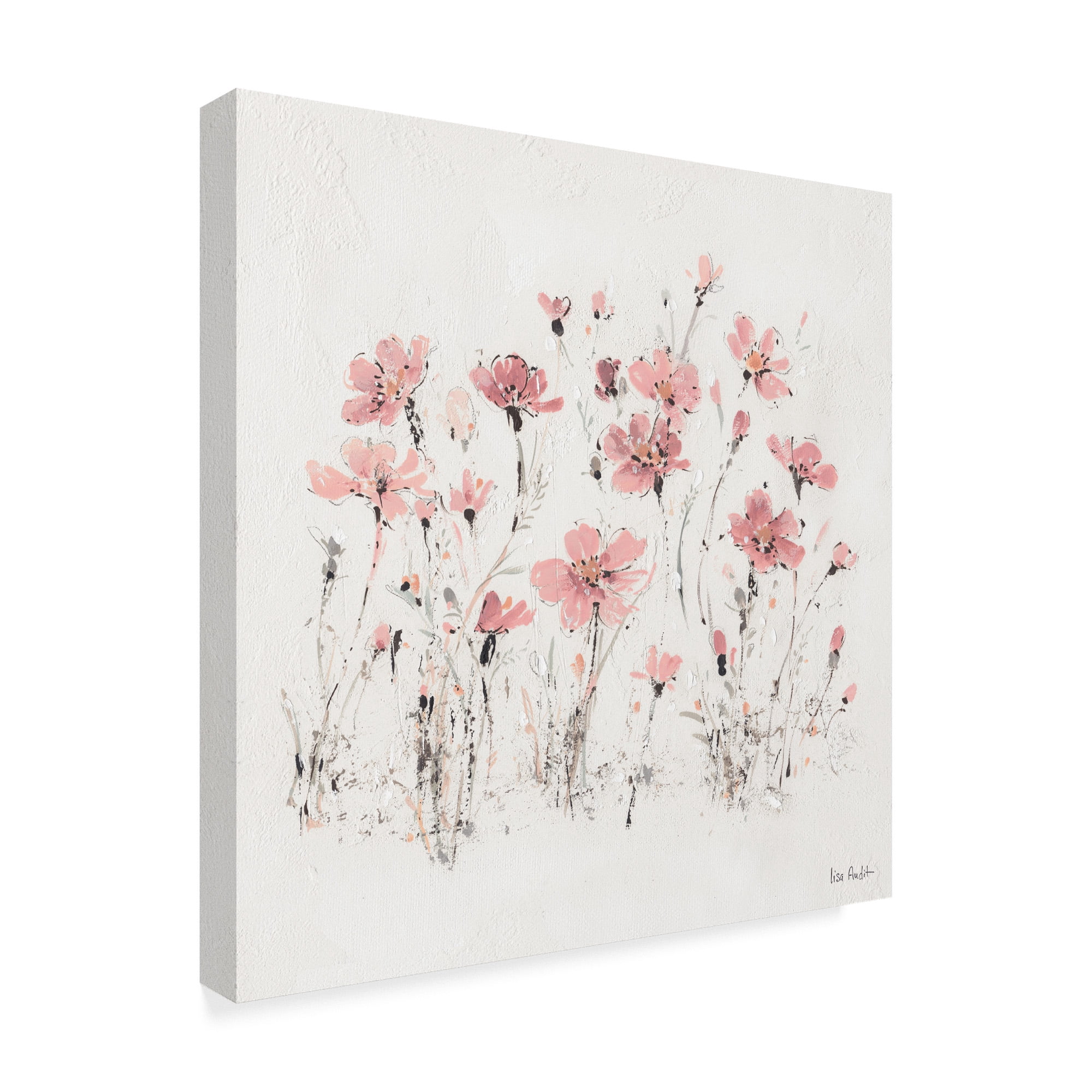 Trademark Fine Art 'Wildflowers III Pink' Canvas Art by Lisa Audit