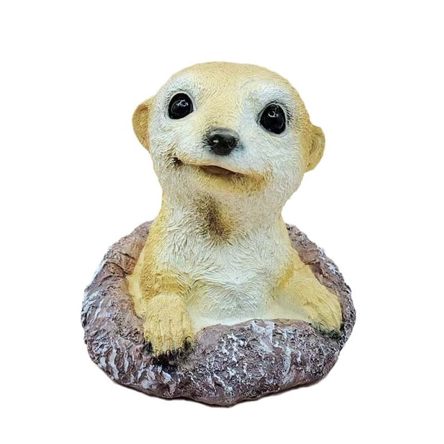 Escultura de resina realista de suricata para decoración de jardín, 14,5 cm