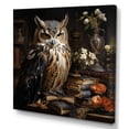 thumbnail image 2 of Designart "Renaissance Owl in Brown Thoughts I" Animals Wall Art - Modern Brown Owl Entryway Wall Art Print, 2 of 6