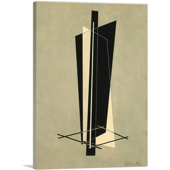 ARTCANVAS Kestnermappe Komposition Canvas Art Print by Laszlo Moholy-Nagy - Size: 26" x 18" (0.75" Deep)