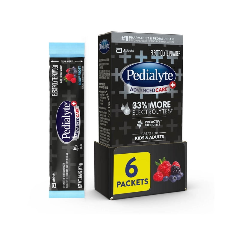 Pedialyte AdvancedCare Plus Electrolyte Powder, Berry Frost, 6 Pack photo 1