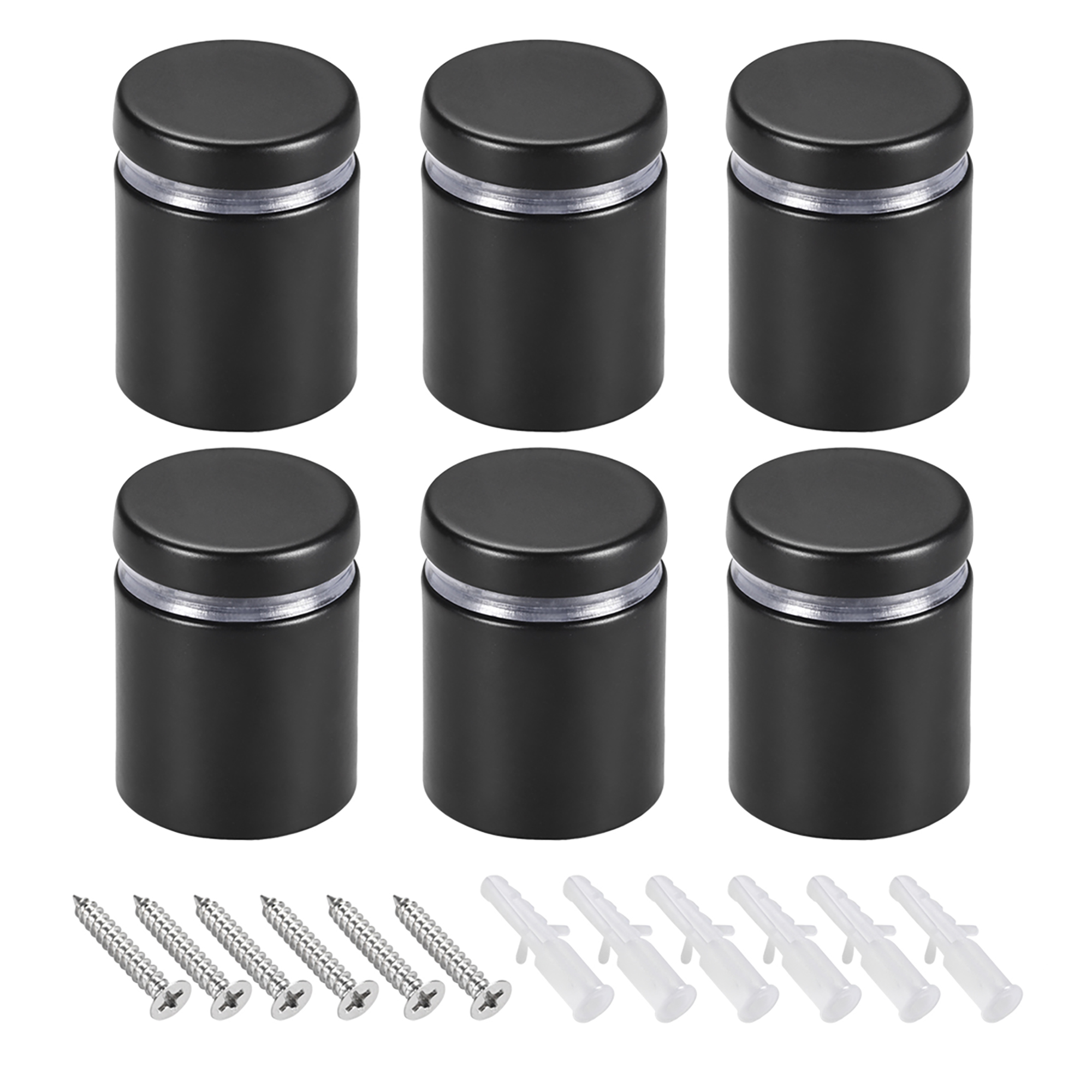 25x33mm Standoff Screws Stainless Steel Black with Accessories 6 Pack