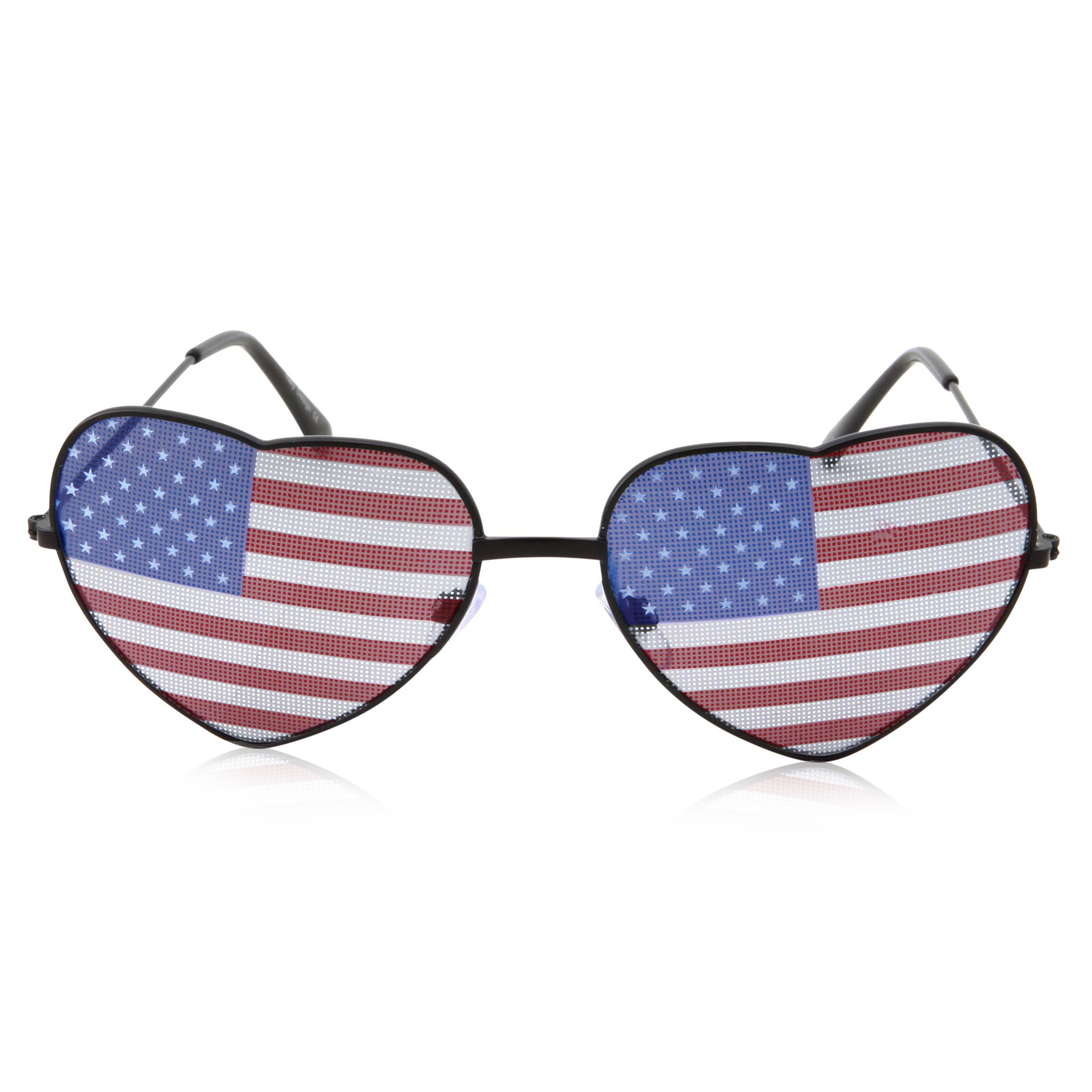 grinderPUNCH Women's Heart Shaped American Flag Cute Sunglasses US Shades - image 3 of 5