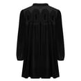 thumbnail image 5 of Mifsaly Velvet Cocktail Dresses for Women Ruched Evening Party Elegant Gowns Mock Neck Long Sleeve Loose Velour Midi Dresses Christmas Funny Festival Trendy Outfits Black S, 5 of 9