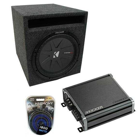 Universal Car Stereo Slotted S Port Single 15 Kicker CompR CWR15 Sub Box CXA8001