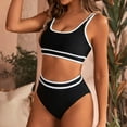 thumbnail image 1 of EGNMCR Bikini Set Swimsuits For Women 2 Piece Hawaiian Tropical Print Swim Cami Bra And Ruffles Bathing Sets Beachwear, 1 of 8