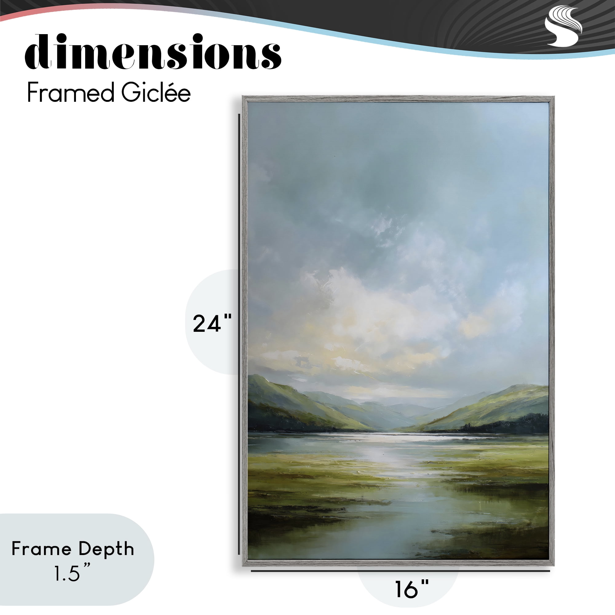 Stupell Industries Here Comes Sun over Valley Gray Framed Giclee Art, design by Petal Prints Design