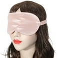 thumbnail image 3 of Antifaz para dormir de satén de seda con correa elástica, con los ojos vendados para dormir, para mujeres y hombres (rosa claro, lavanda) Xemadio LRWJ551-7, 3 of 7