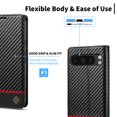 thumbnail image 3 of Compatible with Google Pixel 9 Pro XL Flip Wallet Case for Women Men, Carbon Fiber PU Leather & Soft TPU Card Holder Stand Magnetic Closure Case for Google Pixel 9 Pro XL, Black Horizontal Line, 3 of 12