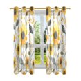 thumbnail image 7 of Yayeee Window Curtains Set of 2 for Living Room Light Filtering 63"x42", White Watercolor Sunflowers, 7 of 7
