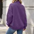 thumbnail image 5 of Hoodies for Women Half Zip Drawstring Solid Color Long Sleeve Pullover Hooded Sweatshirt Winter Casual Sport Tops, 5 of 7