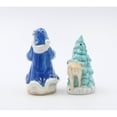 thumbnail image 4 of Hand Painted Ceramic Blue Santa Claus Reindeer Tree Salt Pepper Shakers Gift, 4 of 5