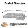 thumbnail image 2 of SEENYOO 130" Cloud Couch, Sectional Couches for Living Room, U-Shaped Modular Sofa with Chaise, 4-Seat Oversized Boneless Couch, No Assembly, Gray, 2 of 10
