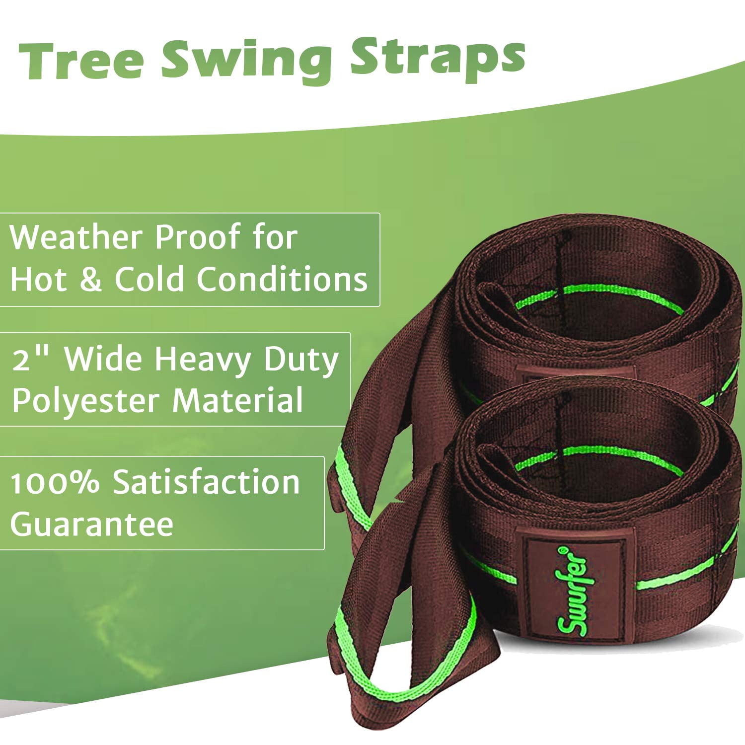 Swurfer Tree Swing Strap Hanging Kit, for Any Swing or Hammock, 60"