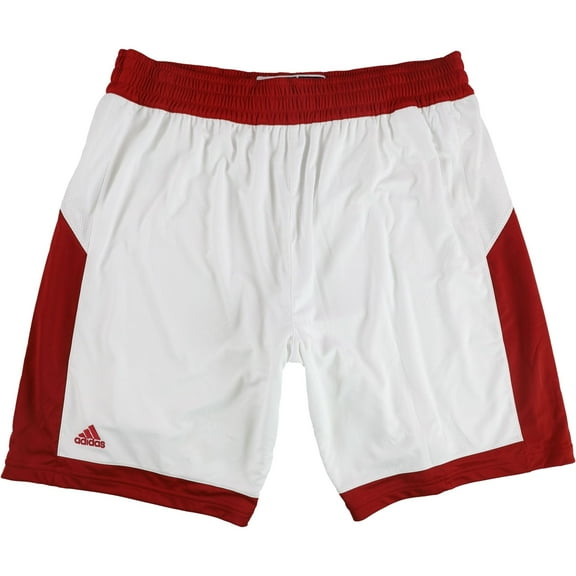 Adidas Mens 2-Tone Athletic Workout Shorts, White, X-Large