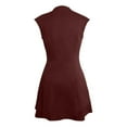 thumbnail image 5 of Women's Sexy Deep V Neck Cap Sleeve A Line Mini Club Party Dress, 5 of 5