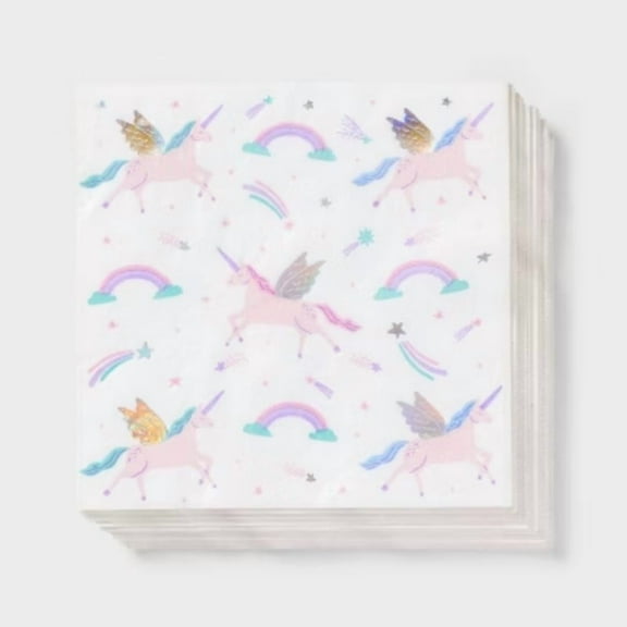 30ct Unicorn Lunch Napkins - Spritz