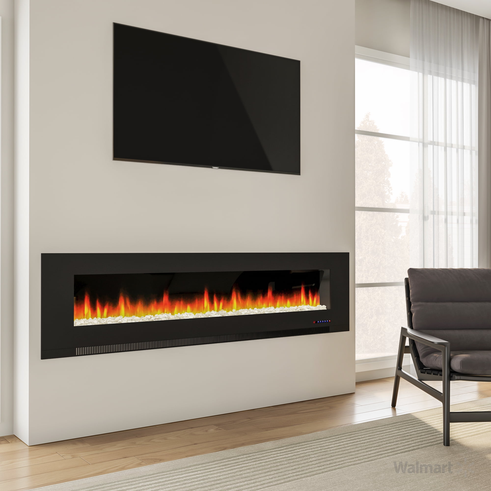 Cambridge 78 Wall Mount Electric Fireplace Heater With Multi