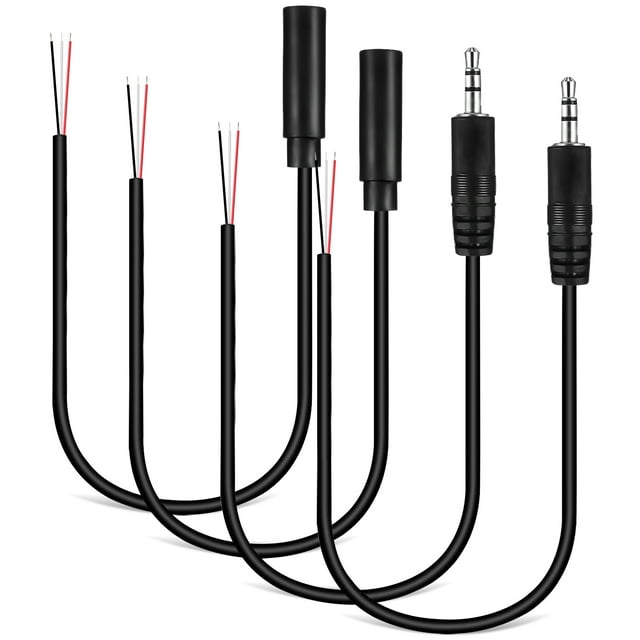 Miangastore 4pcs Headphone Extension Cable Single Female and Male Connection Port Audio Cord 3.5mm