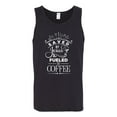 thumbnail image 2 of Wild Bobby Saved By Jesus Fueled By Coffee Inspirational/Christian Men Graphic Tank Top, Black, Small, 2 of 5