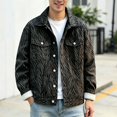 thumbnail image 2 of Jacket for Men Diagonal Graphic Lapel Button Down Casual Classic Outerwear, 2 of 4