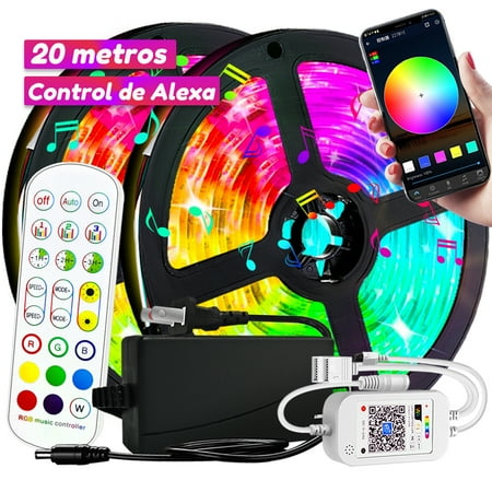 

Ledander Bedroom Light 32.8ft LED Strip RGB Color Changing LED Bedroom Light with 24 Button Remote Control+Music Voice Control+APP.WIFI Connection Control for Room Party Home Decor