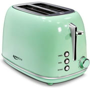 Toaster 2 Slice Keenstone Retro Stainless Steel Toaster with Bagel, Cancel, Defrost Function, Extra Wide Slot Toaster with High Lift Lever, 6 Shade Settings, Removal Crumb Tray, Blue