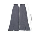 thumbnail image 5 of Flared Hem Split Leg Warmers Japanese Korean Women Girls Knitted Knee High Long Socks Wide Leg Boot Cuffs Leg Cover, 5 of 21