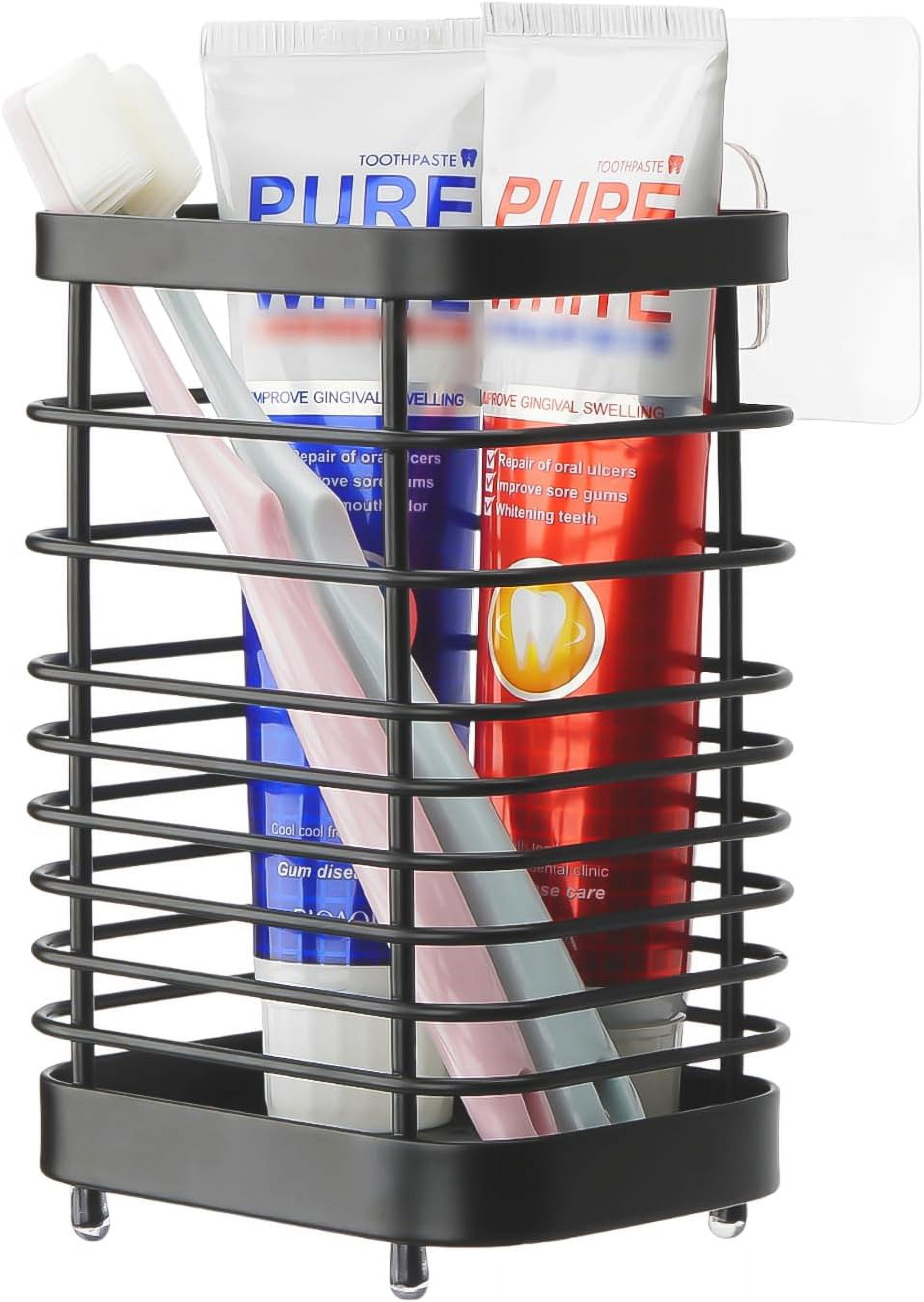 5-Slot Stainless Steel Toothbrush Holder For Bathroom – Countertop Silver Organizer