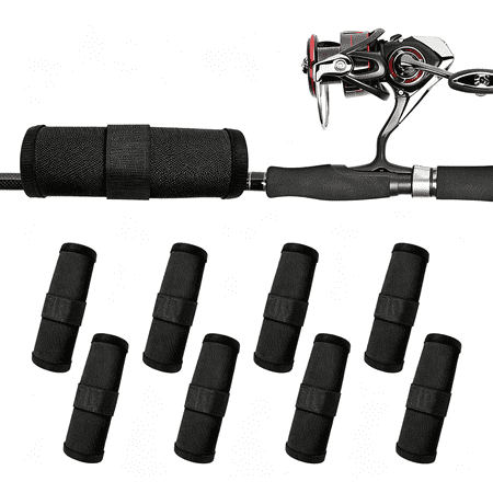 BESTSKY Fishing Hook Covers 5.9 Lure Shield Tackle Wraps for Most Fishing Rods,Roll Up Fishing Lure Wraps to Keep Fishermen Fishing Safe for Fishing Rod (Black)